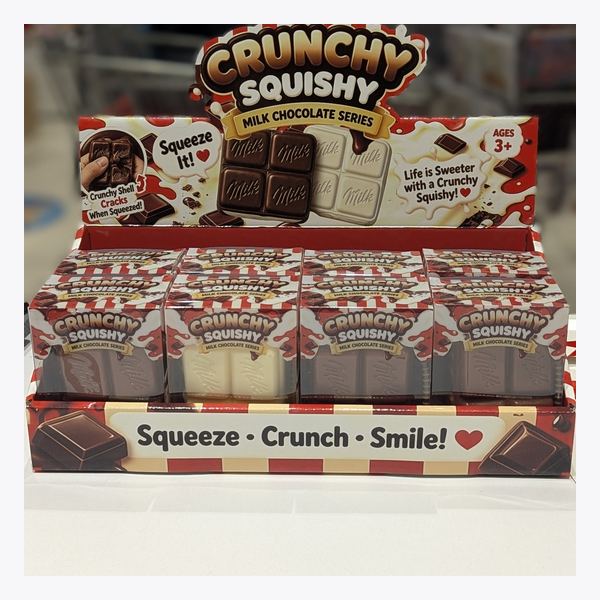 Gniotki Crunchy Squishy Milk Chocolate Series w kształcie tabliczki czekolady mlecznej i białej