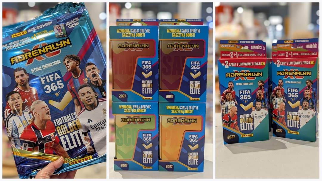 Karty Panini FIFA 365 Adrenalyn XL 2027 w juppi w Galerii Mallwowej — megazestaw startowy, megapuszki kolekcjonera i zestawy 2+1 z kartami XXL