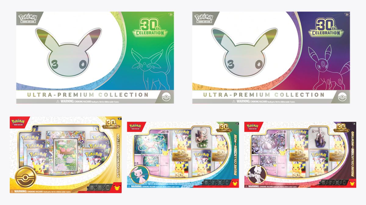 Zestawy Pokémon TCG: 30th Celebration z premierą 6 listopada — Ultra-Premium Collection Day i Night, Ditto Premium Collection oraz Figure Collection Mew i Mewtwo