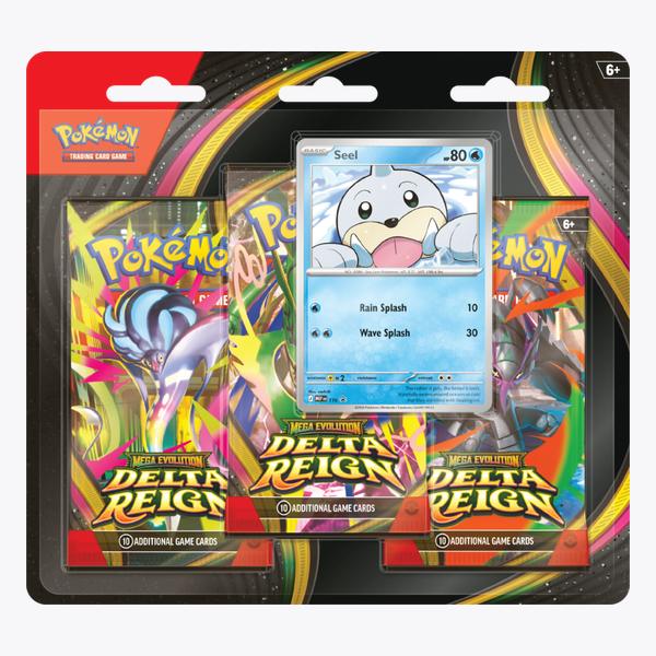Pokémon TCG: Mega Evolution—Delta Reign — blister z trzema boosterami i kartą promo Seel